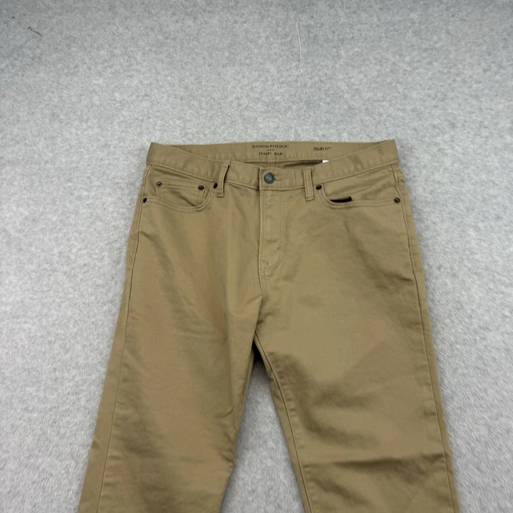 Banana Republic Jeans Mens 32x30 Beige‎ Travel Jean Slim Straight Stretch Chino